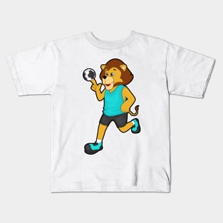 Lion at Handball player with Handball Kids T-Shirt